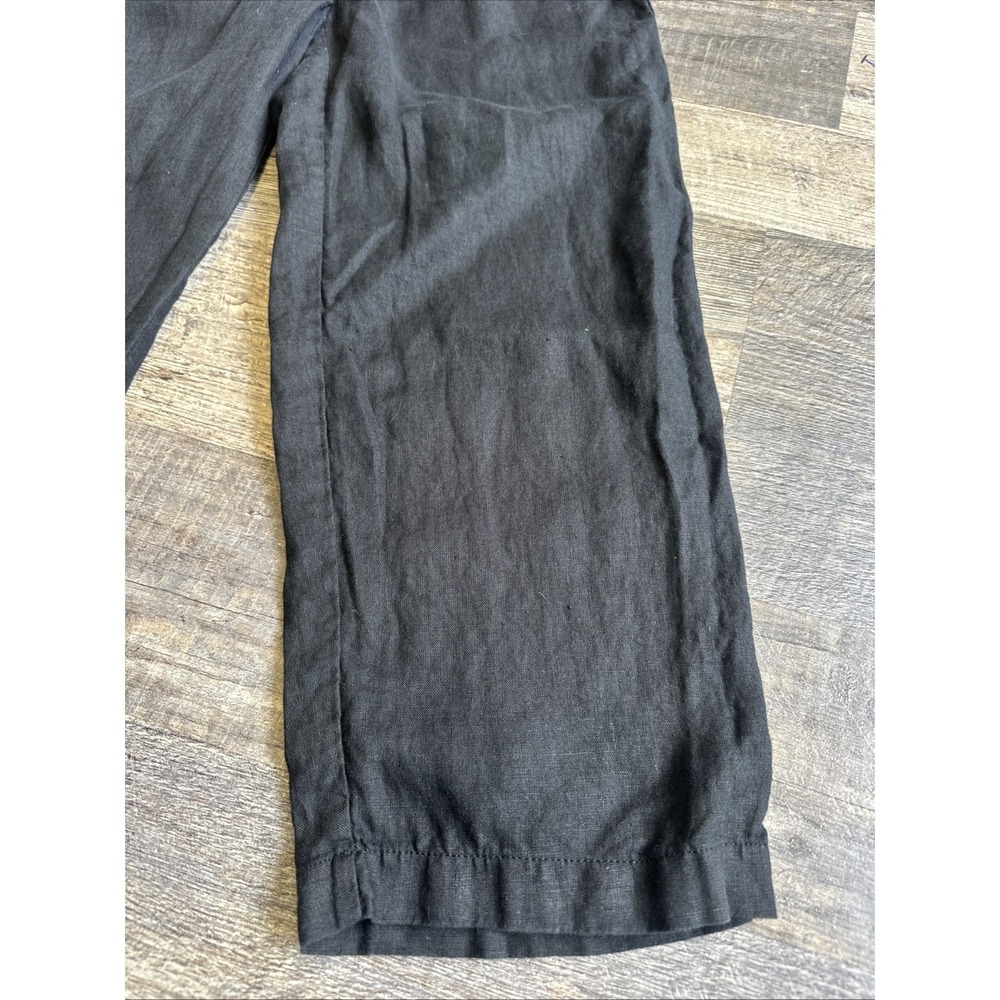 Quince 100% European Linen Wide Leg Pants Womens Medium Solid Black - Picture 2 of 14
